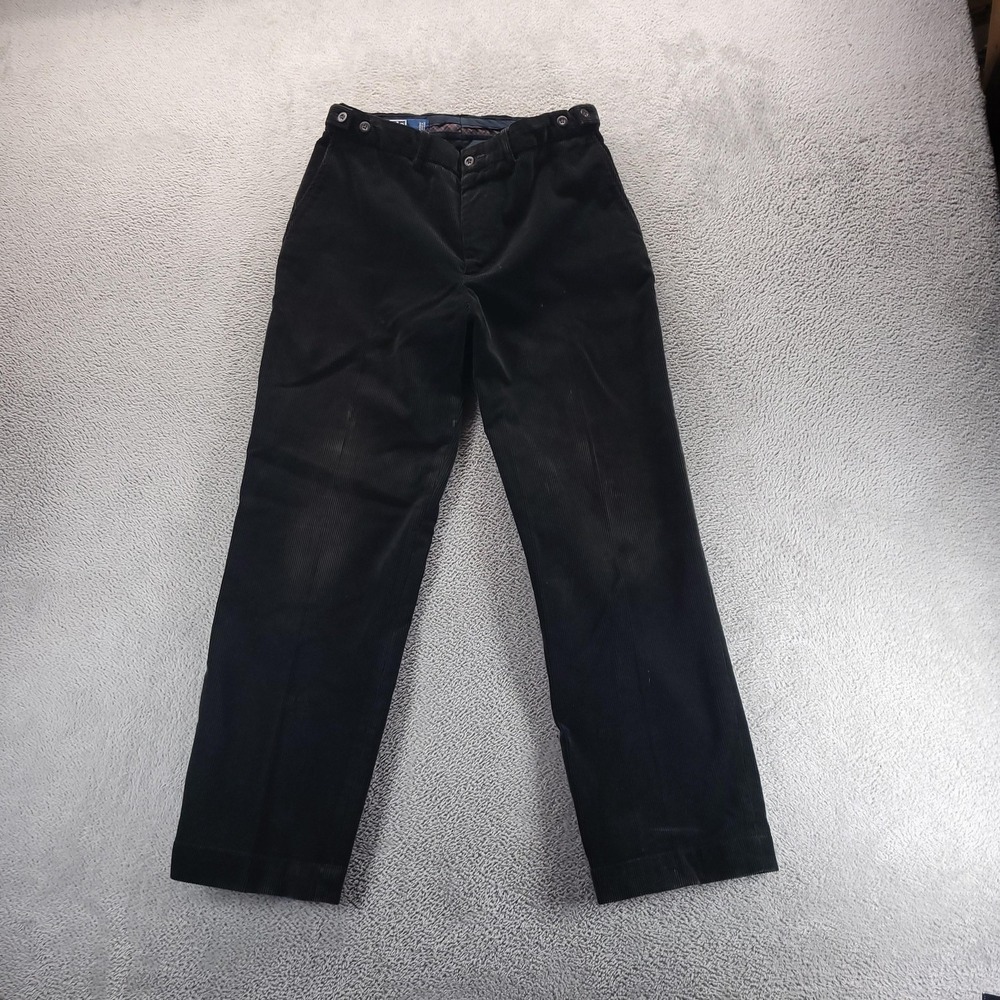 Polo Ralph Lauren Pants Mens 33x30 Black Corduroy Chino Straight Leg Classic